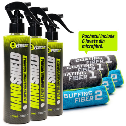 NanoShield - Spray cu Grafen, Strat Ceramic și Silicon pentru lustruirea și protejarea vopselei auto