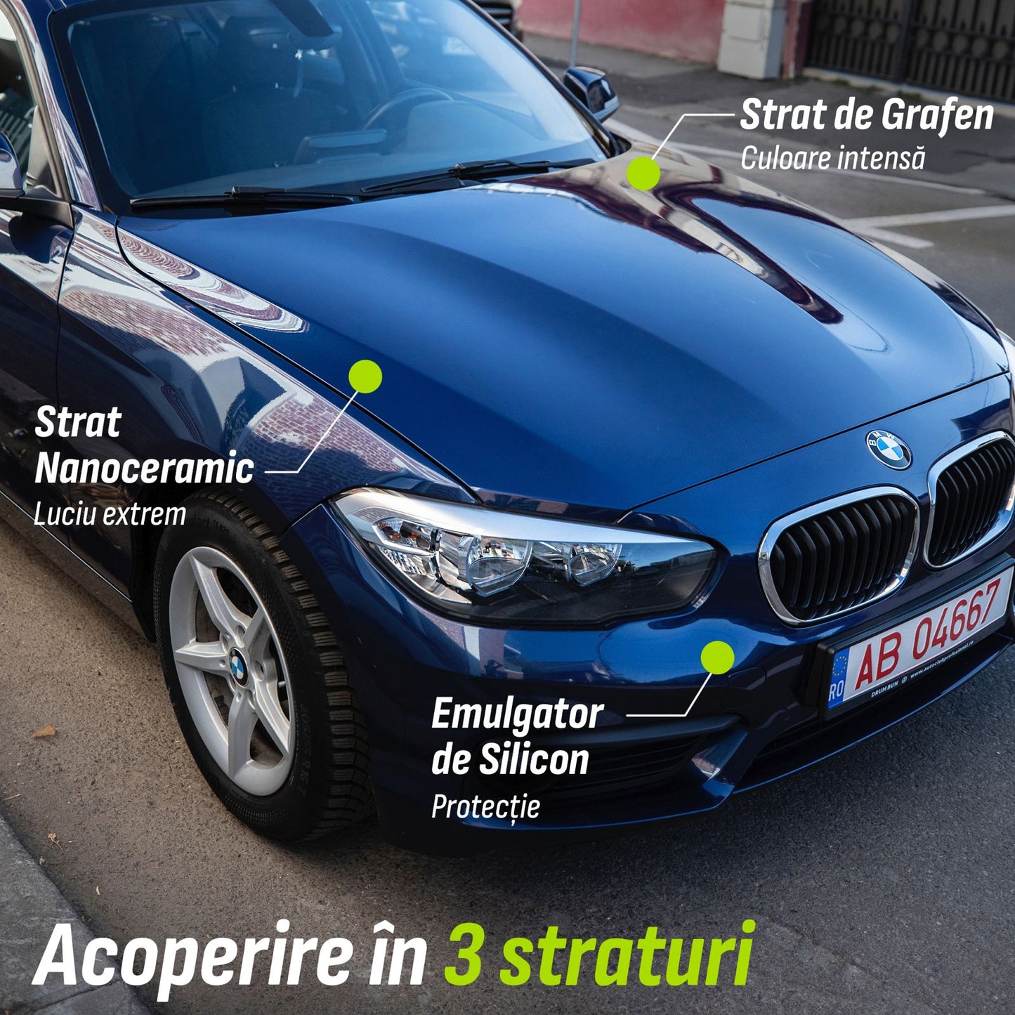 NanoShield - Spray cu Grafen, Strat Ceramic și Silicon pentru lustruirea și protejarea vopselei auto