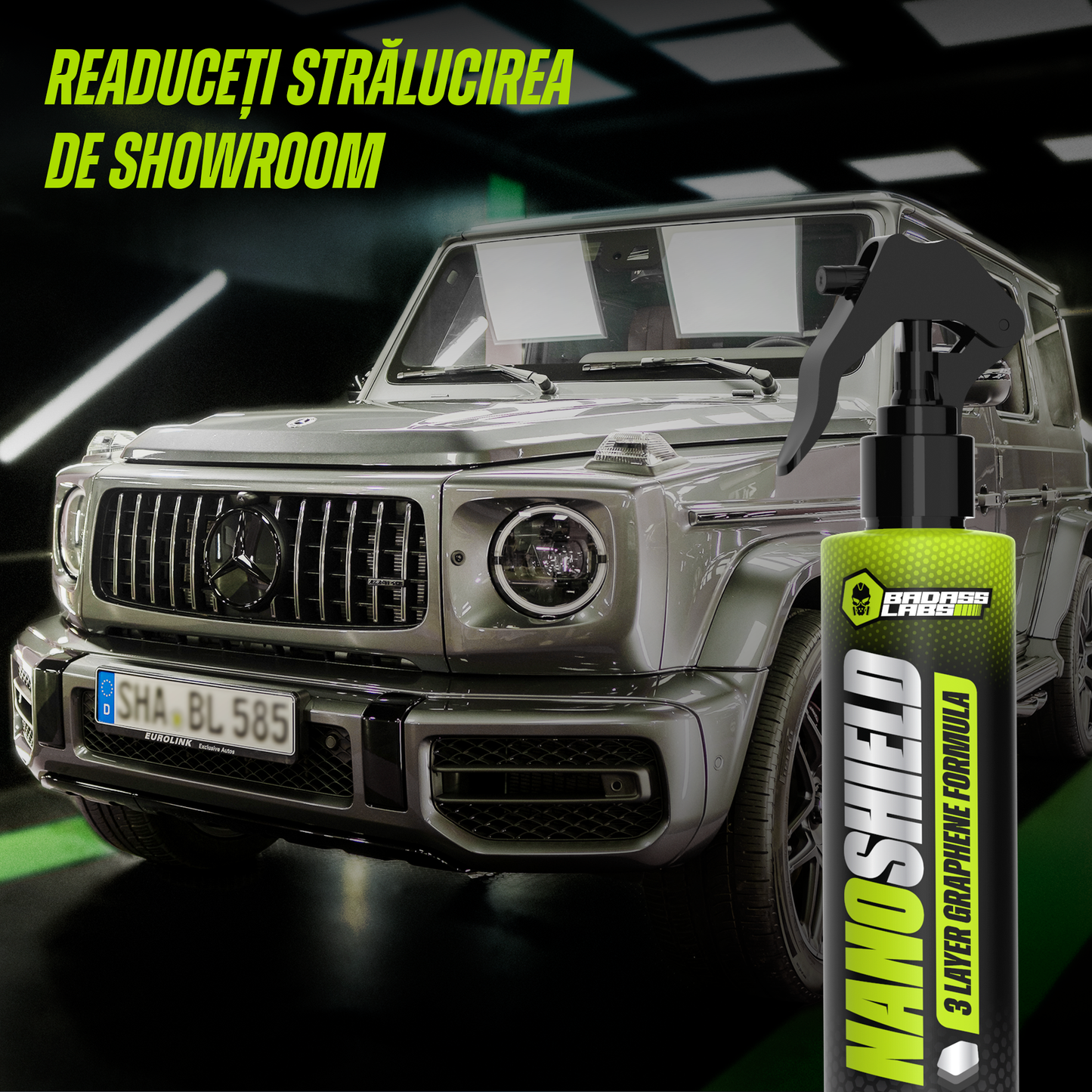 NanoShield - Spray cu Grafen, Strat Ceramic și Silicon pentru lustruirea și protejarea vopselei auto